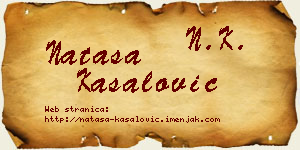 Nataša Kasalović vizit kartica